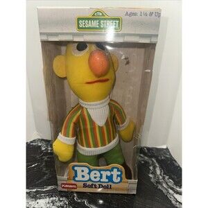 1985 Playskool BertPuppet Sesame Street Pals Vintage Plush Doll Muppet in Box